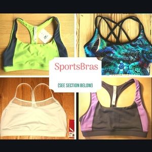 SPORTS BRAS (see below)
